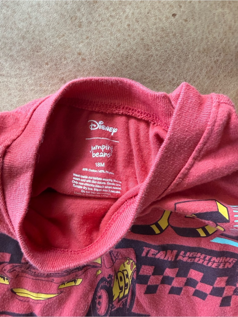 Jumping Beans Disney Long Sleeve Lightning McQueen T-Shirt Size 18M - Picture 3 of 4